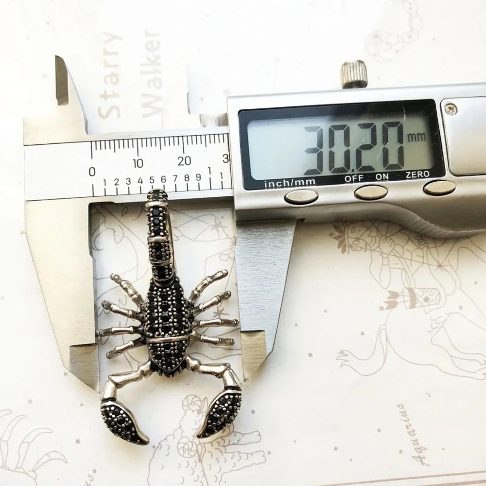 Anthro Pendant Scorpion Black Fashion Jewelry 925 Sterling Silver Rebel Men - Picture 7 of 16